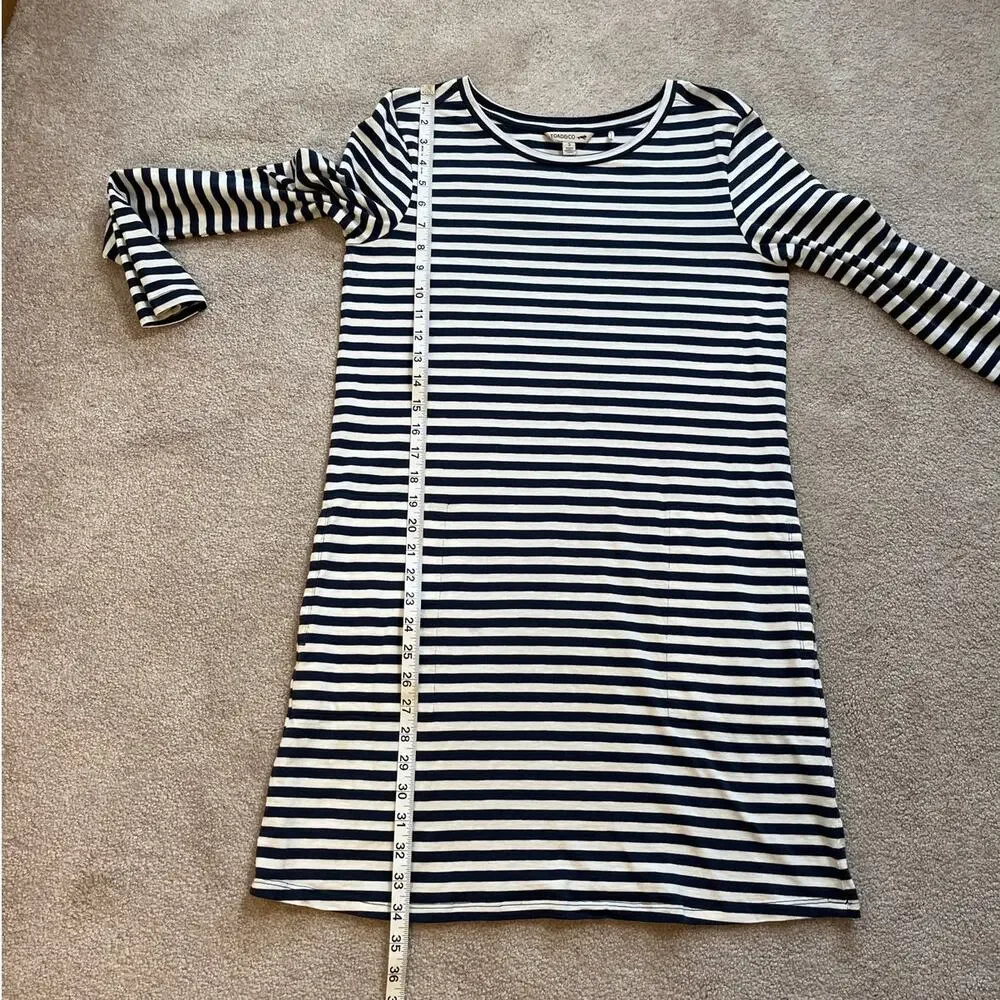 Toad & Co Windmere II Long Sleeve Dress Striped Size S Tencel Organic Cotton - Picture 7 of 7